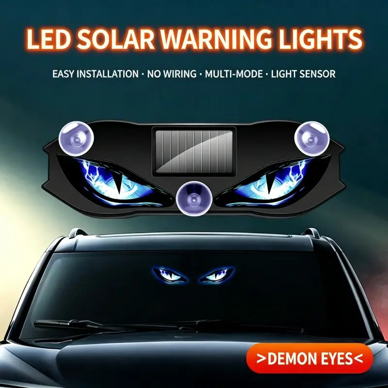 Solar Powered Devil Eyes Car LED Warning Light
