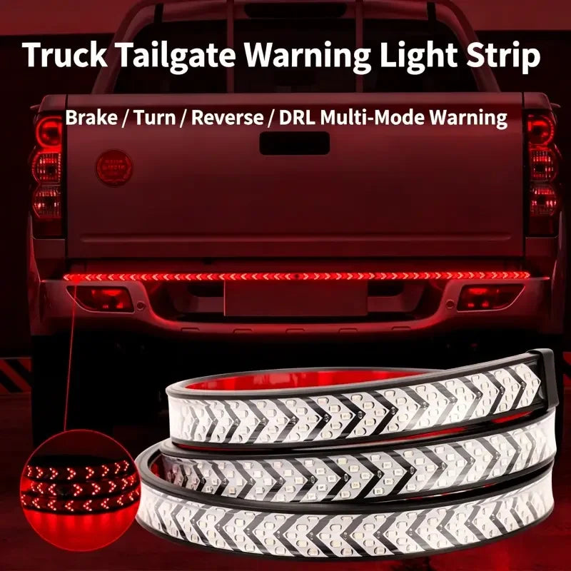 Arrow LED Tailgate Light Strip – Sequential Flow, 12V-24V, Fits Most Pickup Trucks