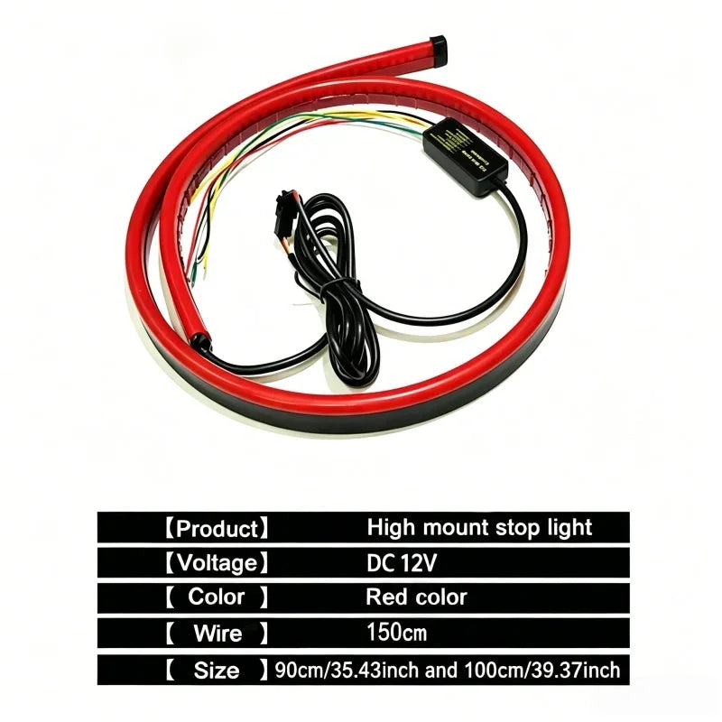LED Third Brake Light Strip – High Mount Stop Light for Trucks & SUVs, 35.43inch–39.37inch
