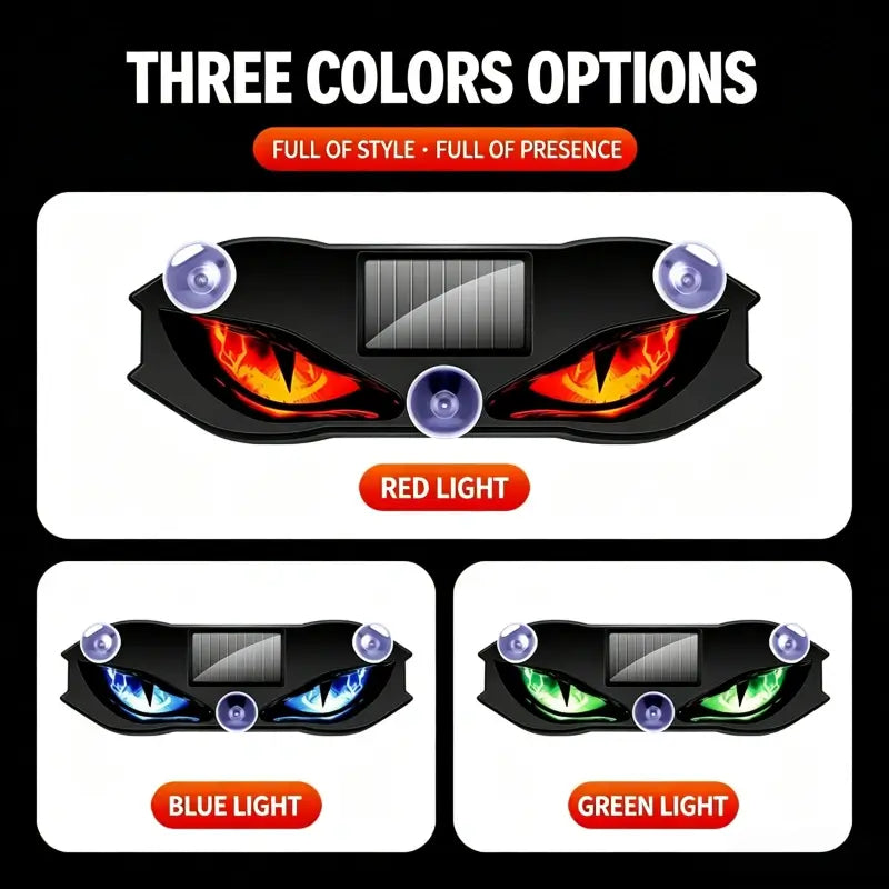 Solar Powered Devil Eyes Car LED Warning Light