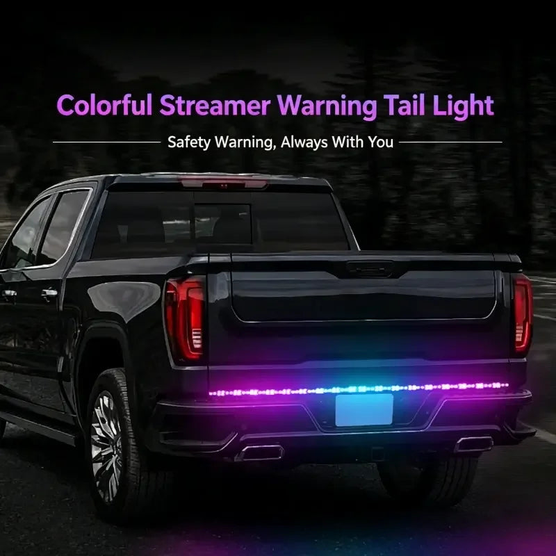 RGB Color-Changing Tailgate LED Light Strip – 12V-24V, Fits Most Pickup Trucks