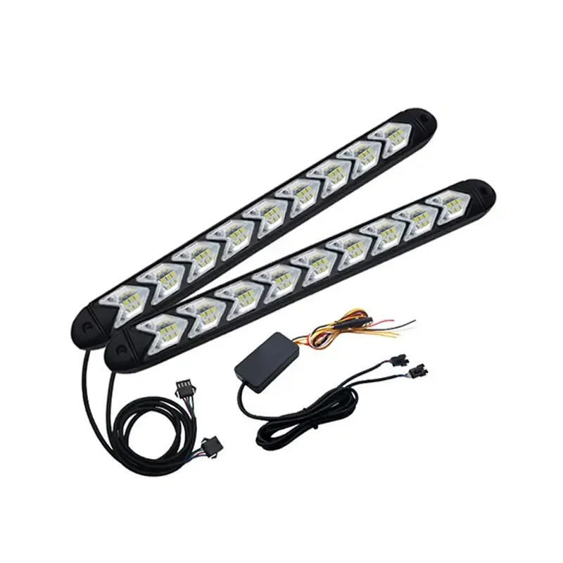 LED Daytime Running Lights – Sequential Turn Signal, Dual Color, Universal Car Fit