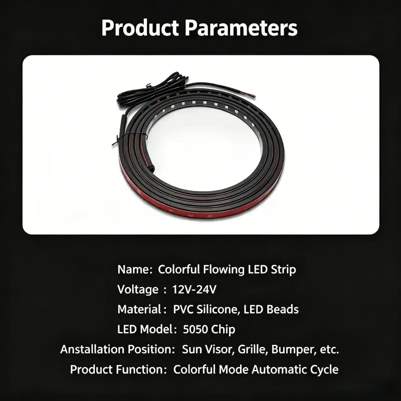 LED Color-Changing Car Light Strip – Auto Cycle & Remote Control, Universal Fit