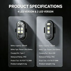 Wireless LED Strobe Light – 8 Colors, 10 Modes, IP65 Waterproof, Fits Cars, Drones & Bikes