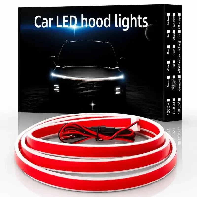 LED Car Hood Light Strip – Dynamic Scan Startup, Multi-Color, Universal Fit for Cars & Trucks