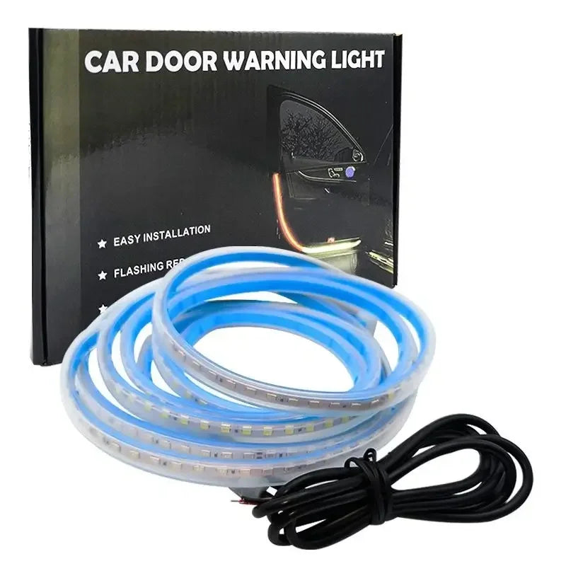 Flexible LED car door warning light strip with flashing effect and easy installation
