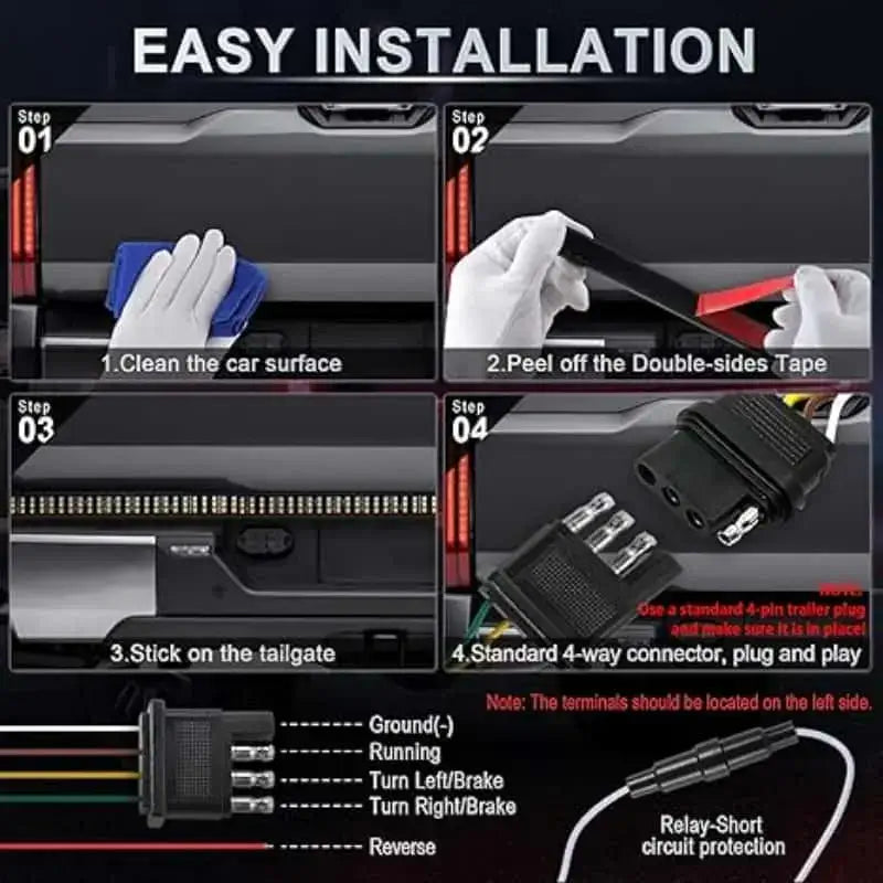 Truck tailgate light bar