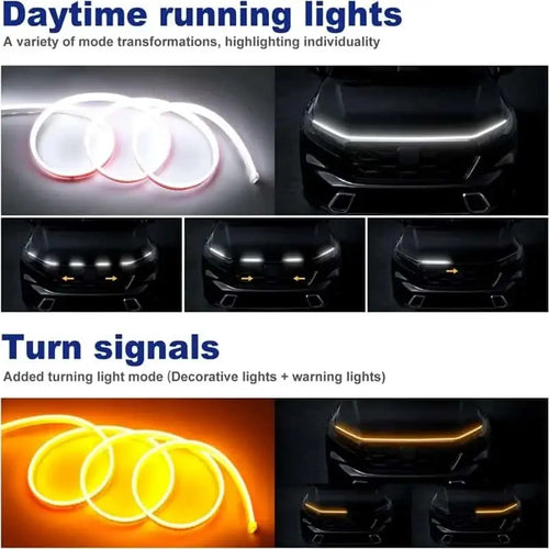 Car hood light, dual-color, dynamic