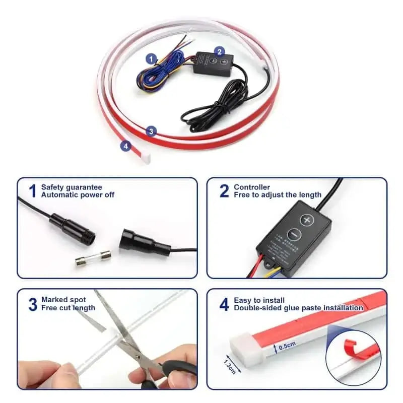 Car hood light, dual-color, dynamic