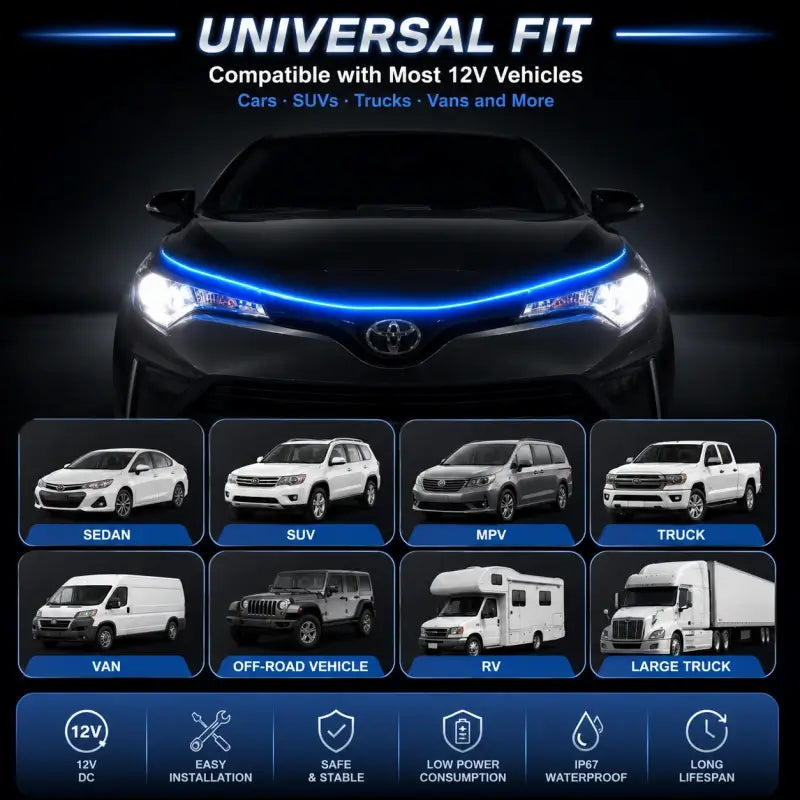 Car hood lights